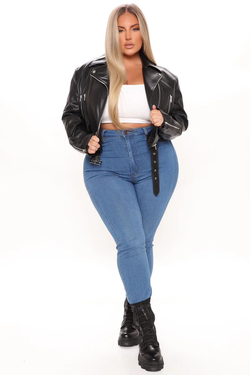 In Control Moto Jacket – Black PU Leather