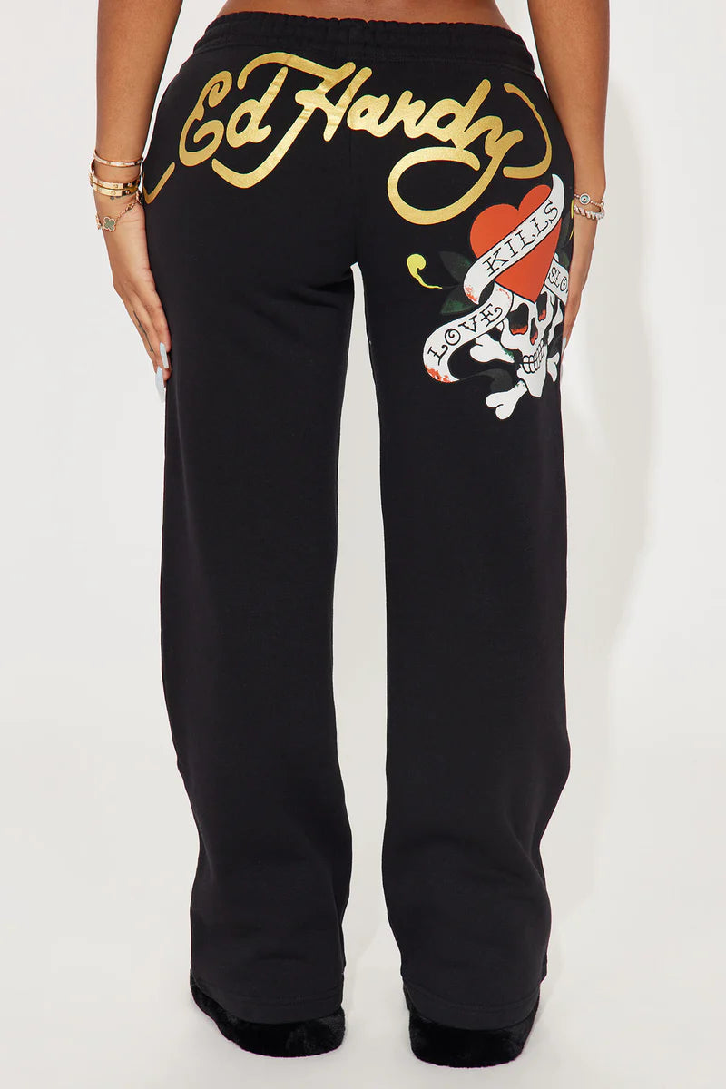 Love Kills Ed Hardy Pant – Black